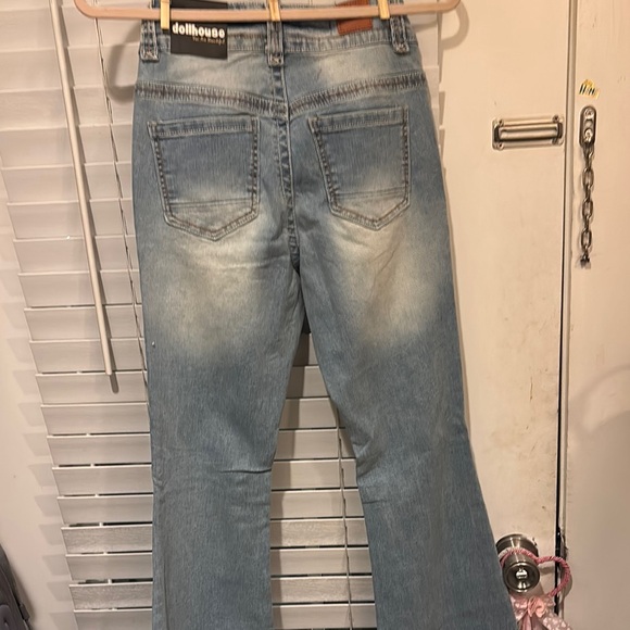 Dollhouse Blue Flare Wide Leg Jeans - Picture 5 of 6